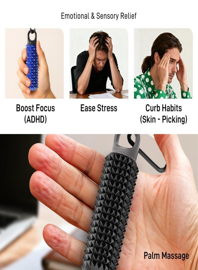 Omilly Little Ouchies Pain Fidget Toy with Adjustable Weight & Carabiner, 3D Printed Spiky Sensory Keychain for Anxiety Relief and Focus - Portable Stress Relief Tool for Adults, Teens, Skin Picking-2 Pack - Image 4